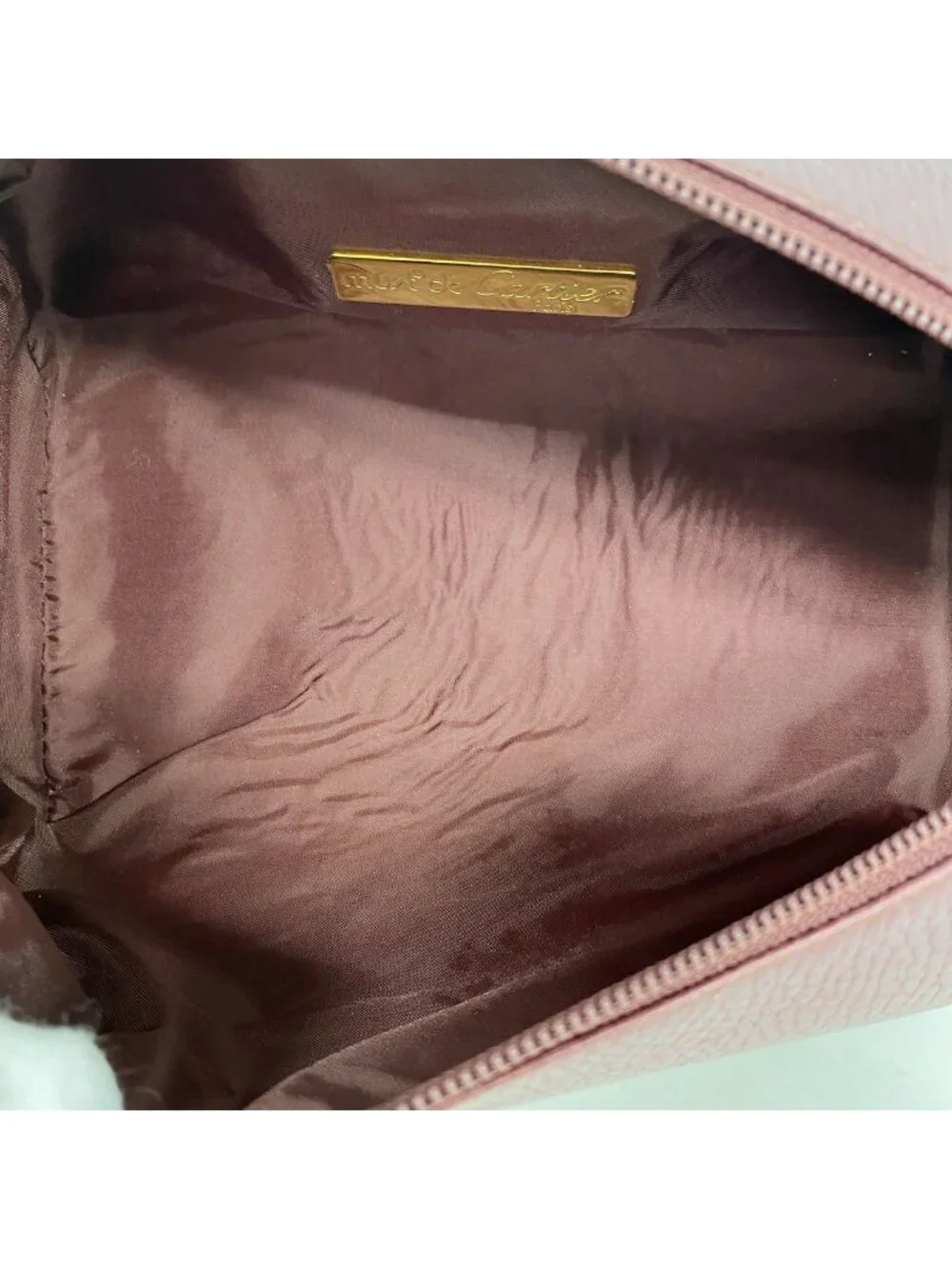 Cartier Vanity Bag Trinity Leather Bordeaux Gold Silver